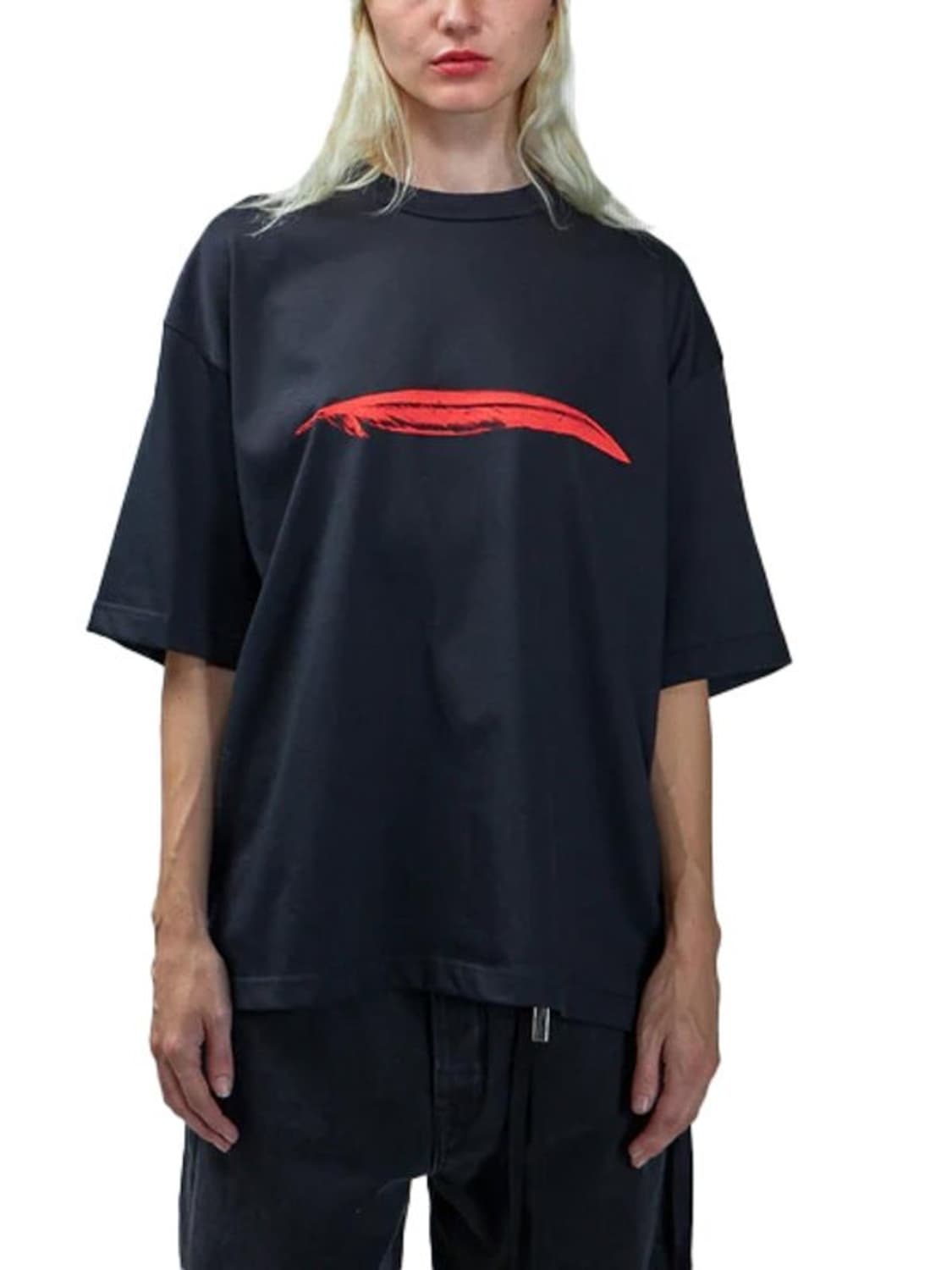 앤드뮐미스터 레드프린팅 오버사이즈 티셔츠 상품이미지1