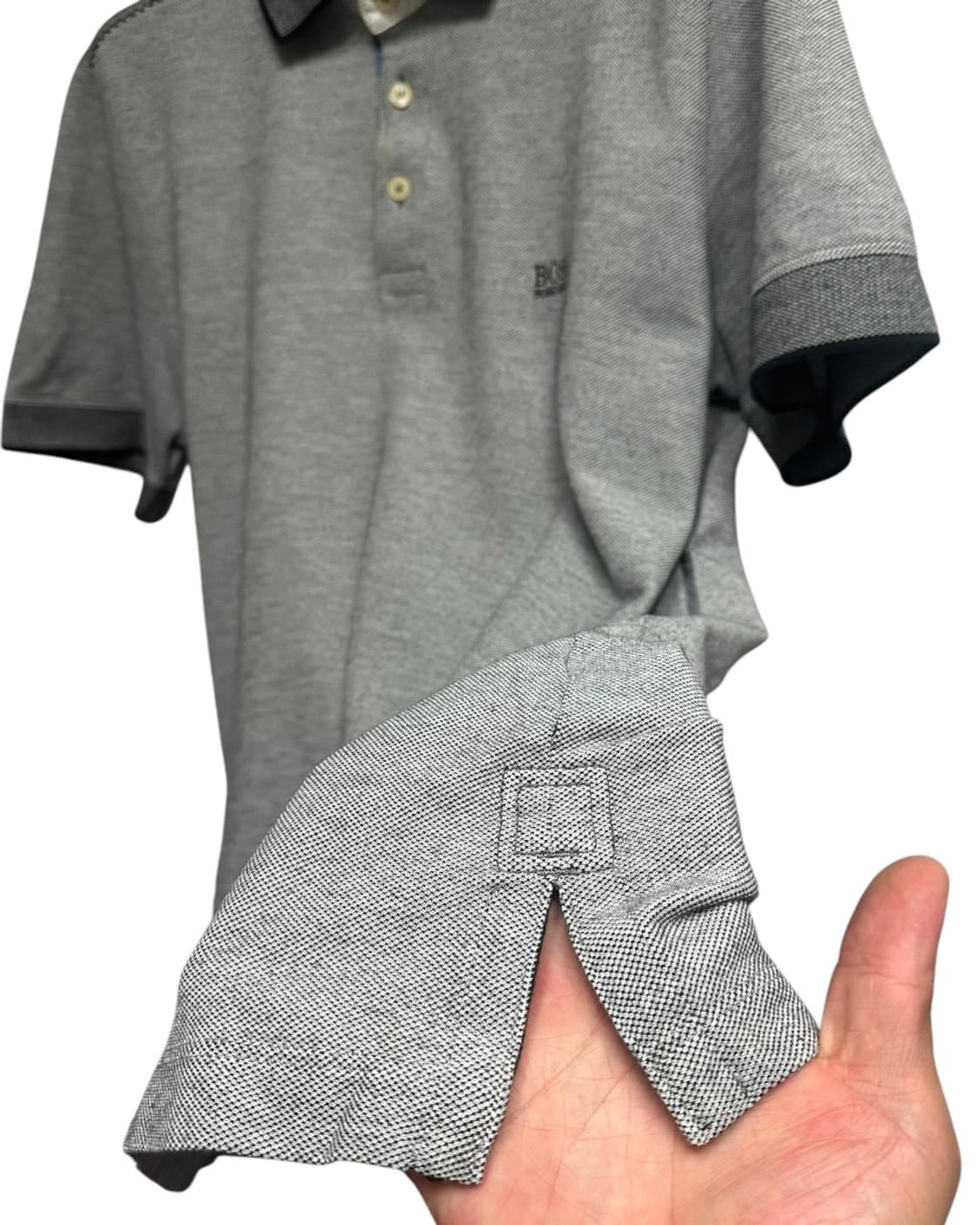 보스(hugo boss)그레이 코튼 반팔 카라티셔츠 L size 상품이미지5