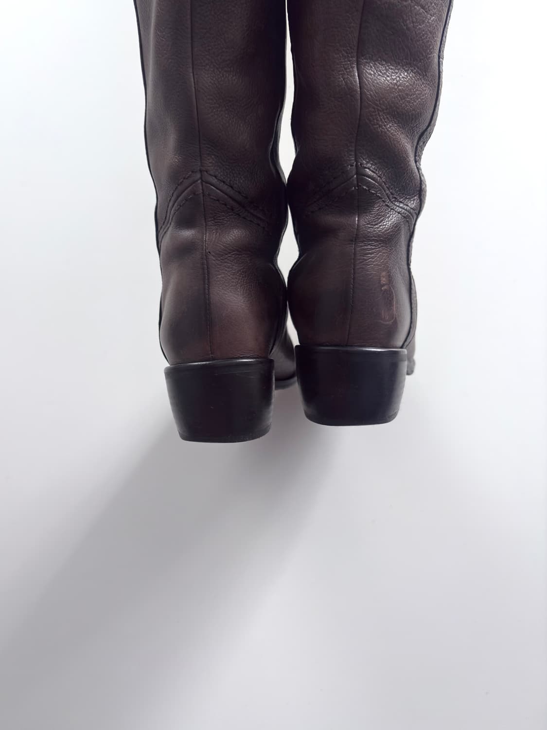 빈티지 라보키고시 니트 디테일 리얼레더 부츠 상품이미지5