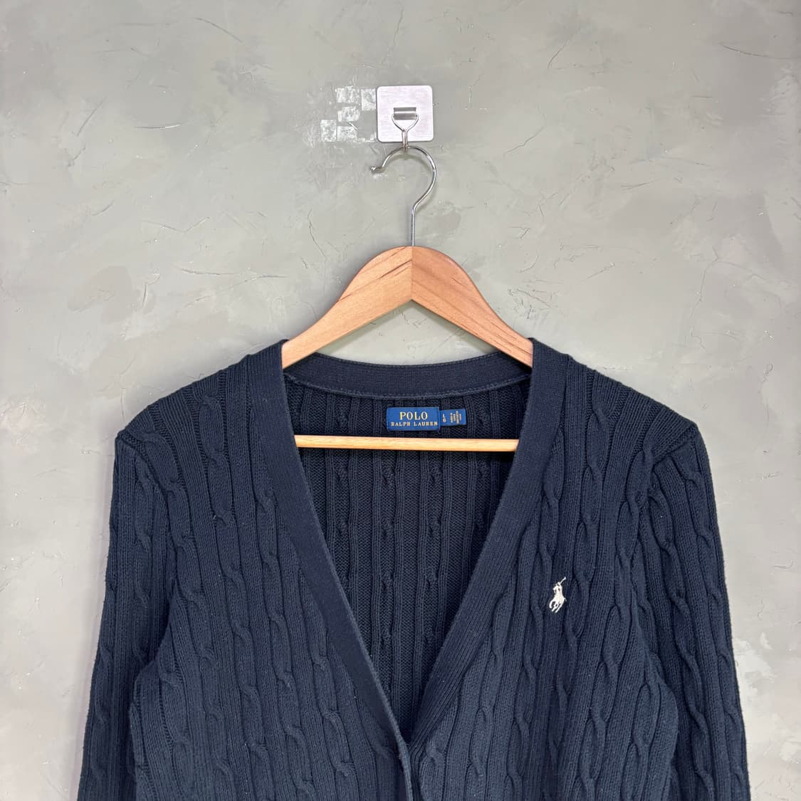 폴로 랄프로렌 꽈배기 니트 가디건 네이비 상품이미지2