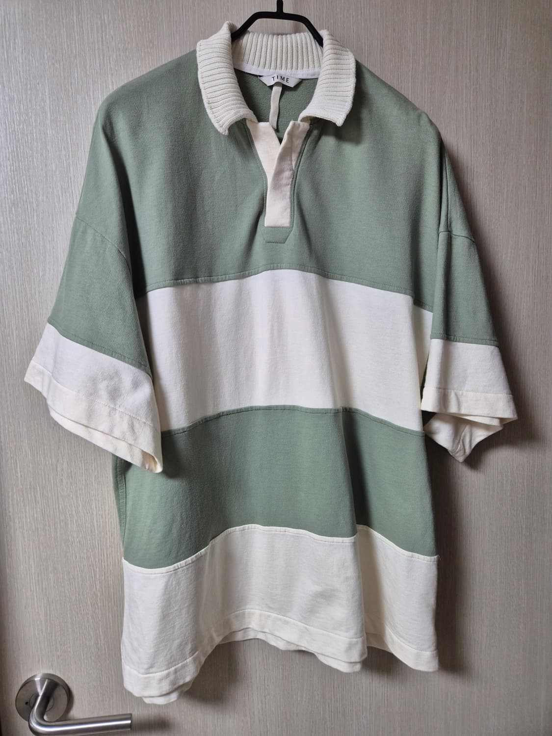 (23년) 타임 옴므 TIME  타임 티셔츠 카라니트 반팔 105 럭비티 상품이미지1