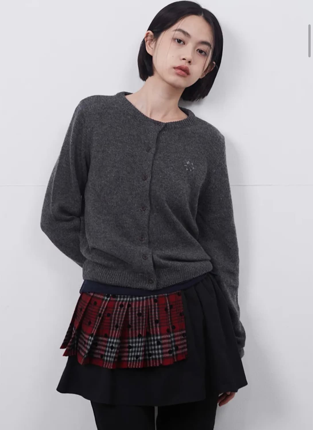 오헤시오 투웨이 미니스커트 레드블랙 상품이미지2