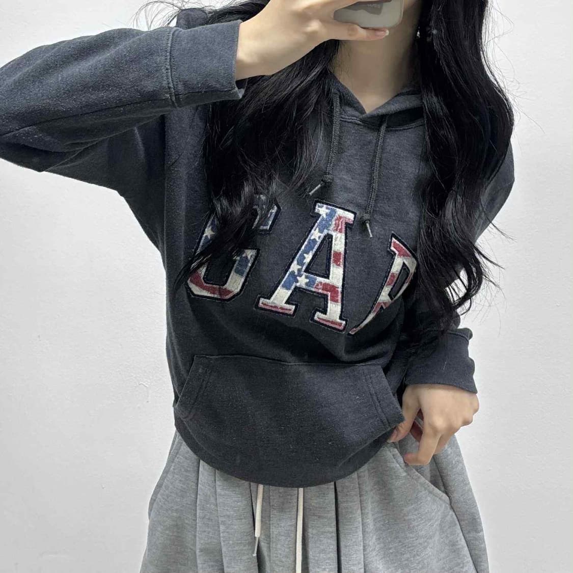 Gap 갭 성조기 그레이 스웨트셔츠 후드티(XXL) 상품이미지1