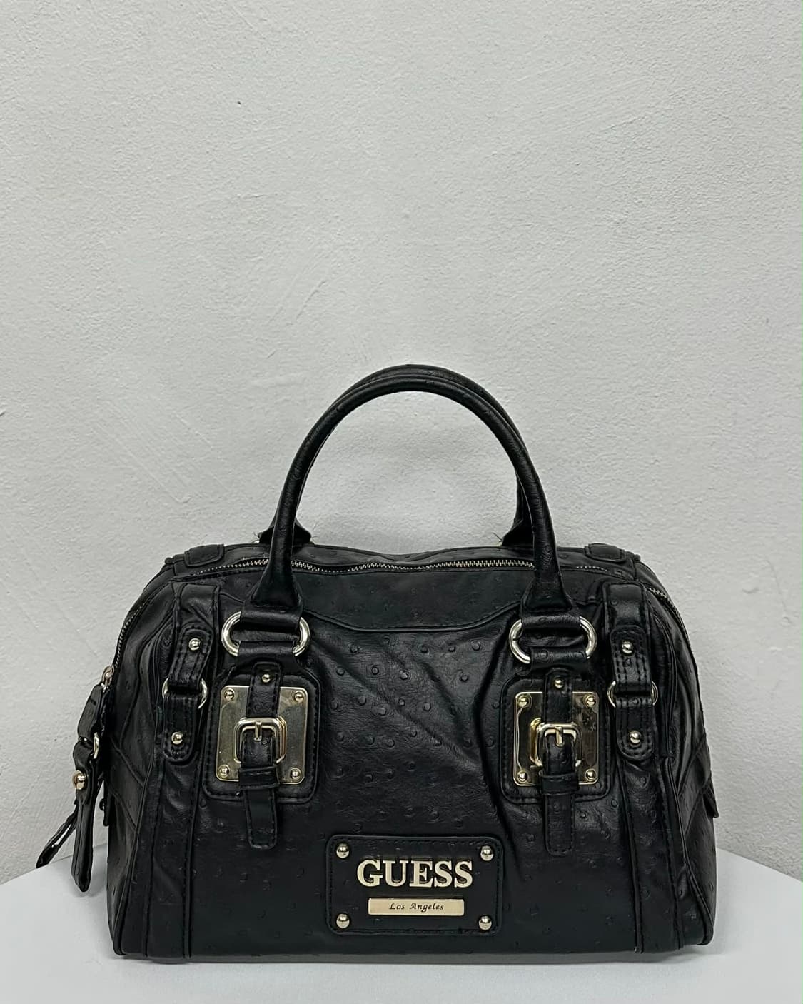 게스 Y2K 오스트리치 엠보 가죽 보스톤 숄더 & 토트백 상품이미지1