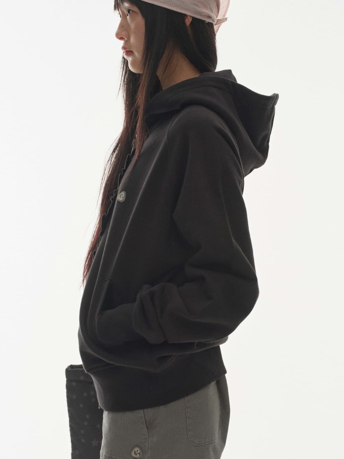 코이세이오 러플 레이스 후드집업 블랙 (OS) 상품이미지3