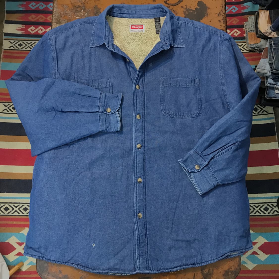 랭글러 중청 데님 양털 셰르파 자켓 남성 120 빅사이즈 상품이미지1