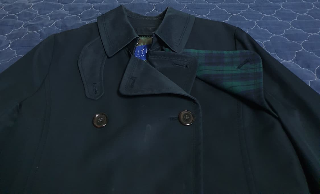 키이스 벨티드 트렌치 롱코트 네이비 (S) 55사이즈 상품이미지2