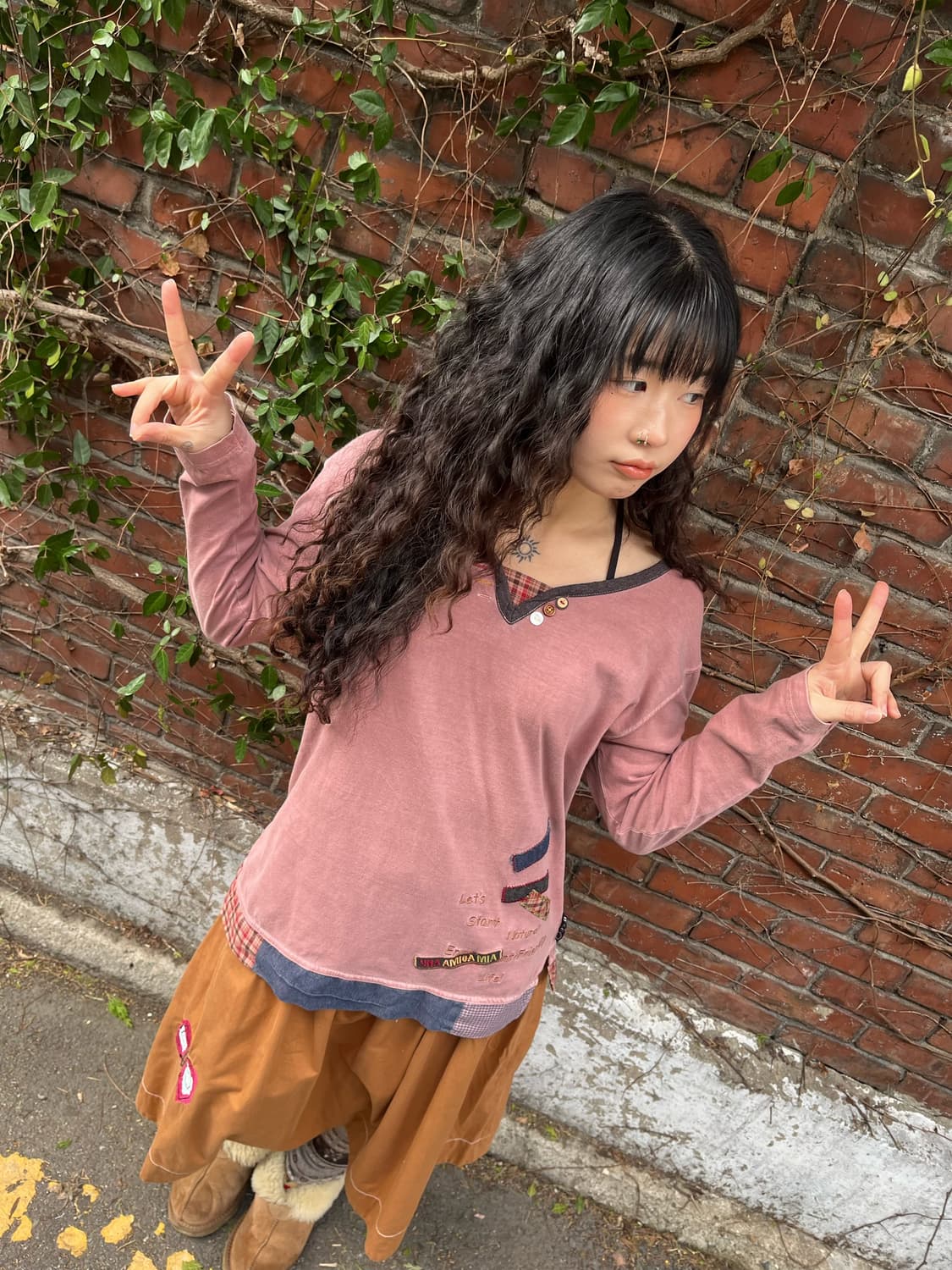 일본무드 패치 롱슬리브 상품이미지1