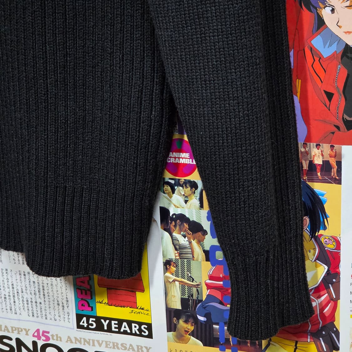 블랙 반집업 하이넥 펑크 락시크 골지 니트 상품이미지7