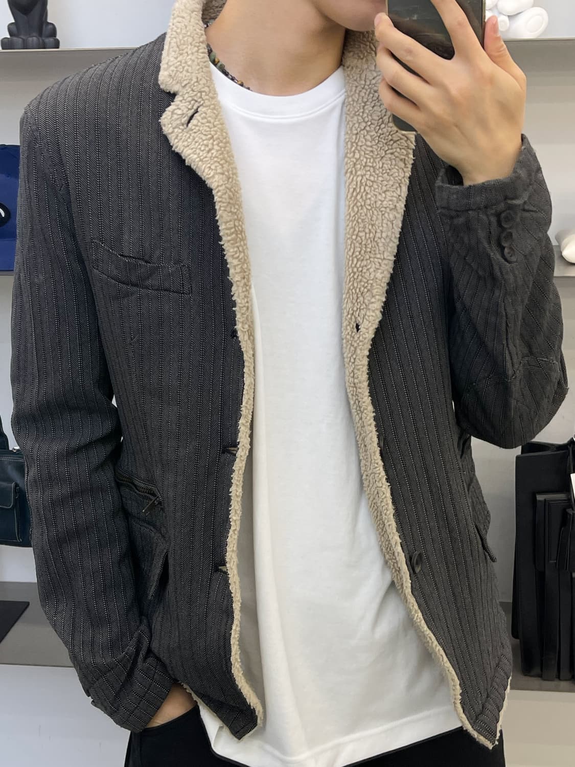 꼼데가르송 옴므 05aw 쉐르파 라인 3B 블레이저 상품이미지4