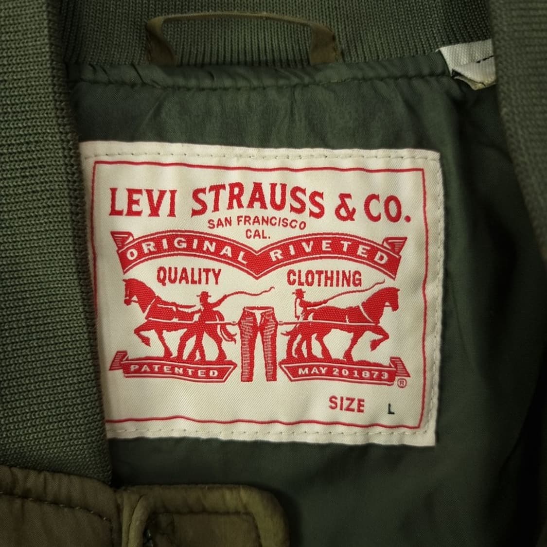 [리바이스] 퀄팅 퀼팅 블루종 봄버 자켓 카키 M19573 상품이미지5