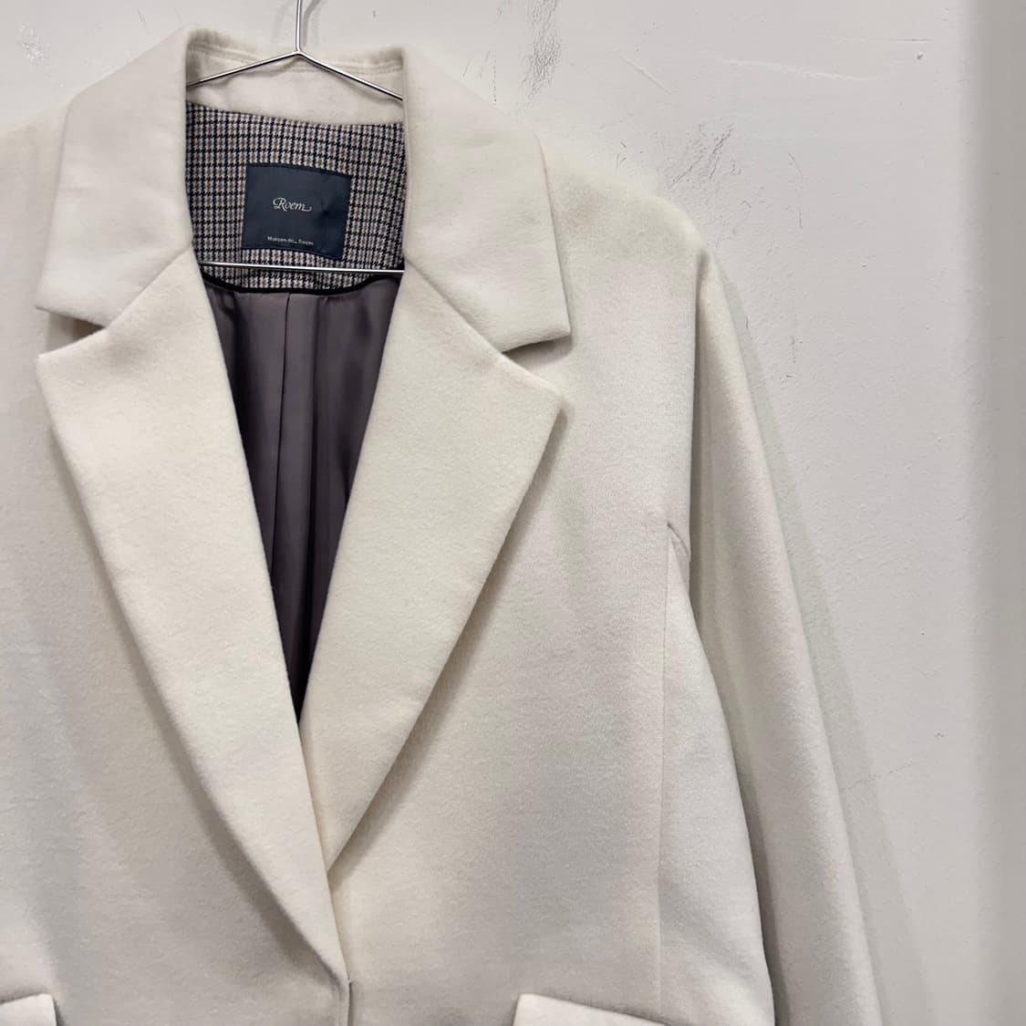 메종 드 로엠 원버튼 카라 울 롱코트 상품이미지1