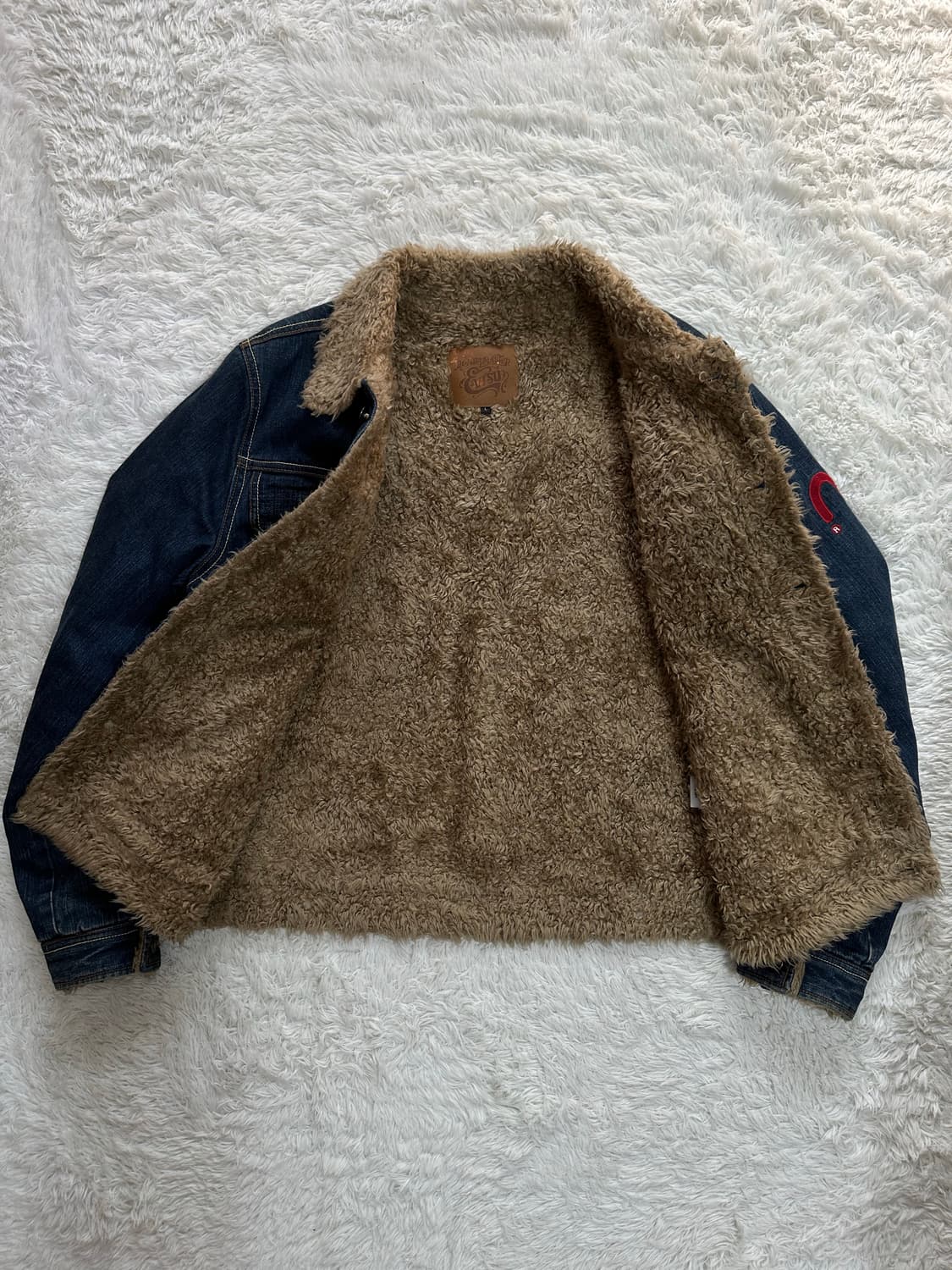 EVISU 양털 카라 데님 자켓 L(100) 상품이미지4