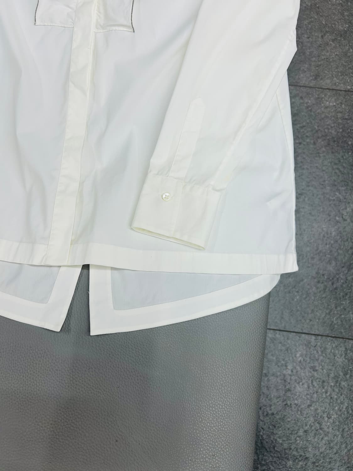 브루넬로쿠치넬리 여성 셔링 화이트 셔츠(M) 상품이미지4