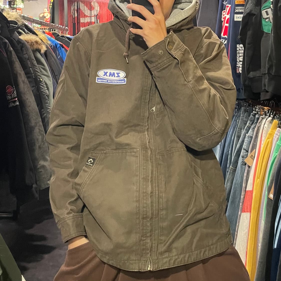 [IM] VTG 빈티지 브라운 후드워크자켓  상품이미지1