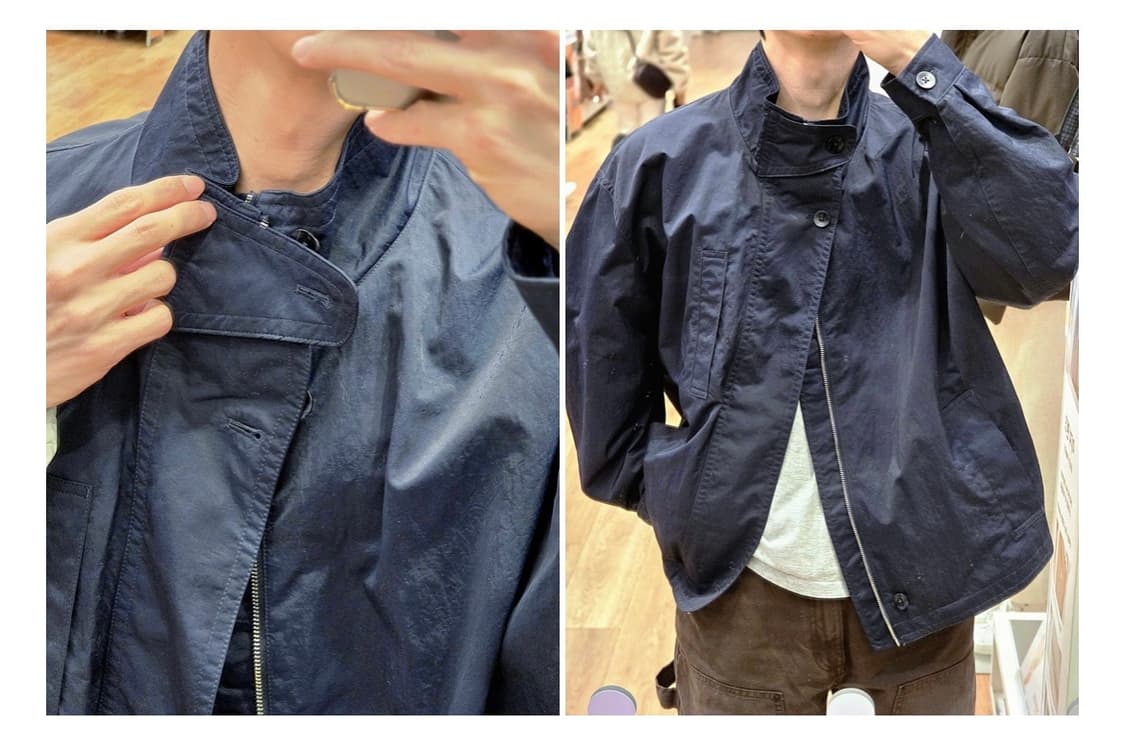 ZARA 자라 기능성 배색 남자 점퍼 네이비 S 상품이미지4