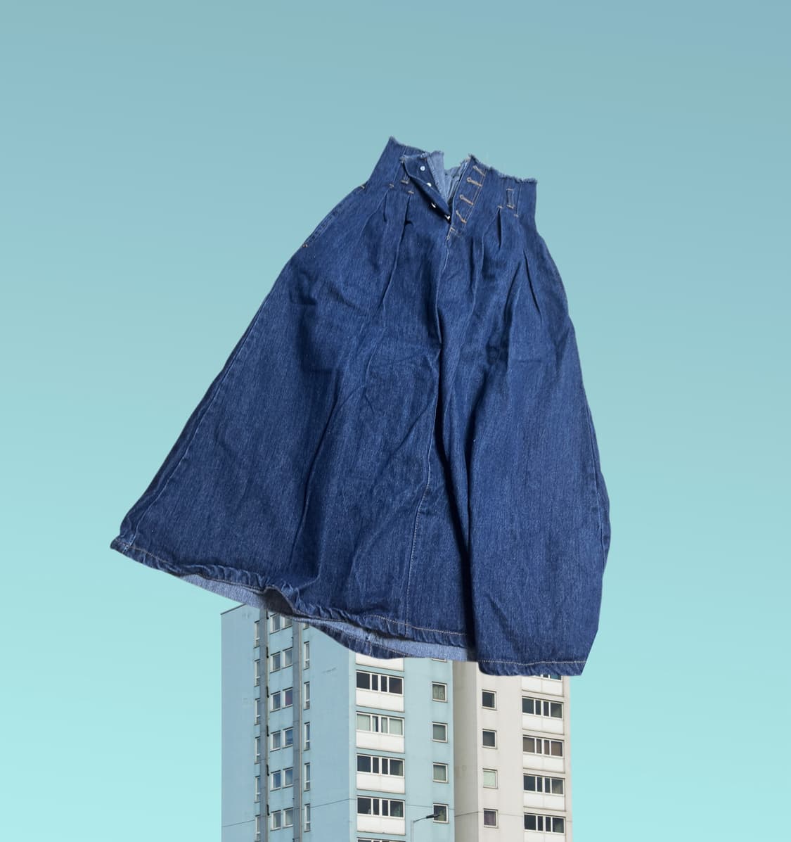 일브 데님 버튼 롱 스커트 상품이미지1