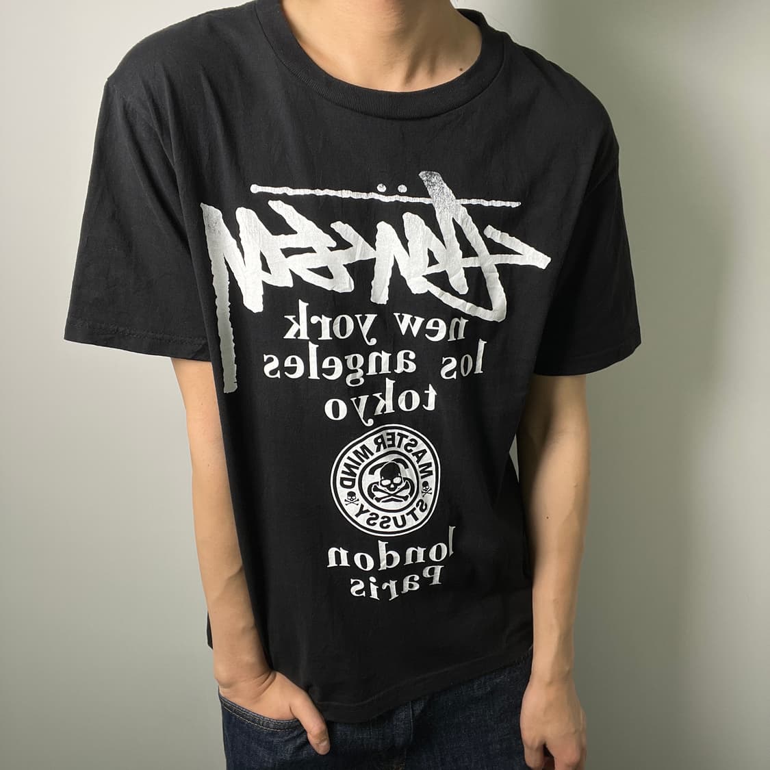 스투시 x 마스터 마인드 월드투어 블랙 반팔 티셔츠 M 상품이미지3