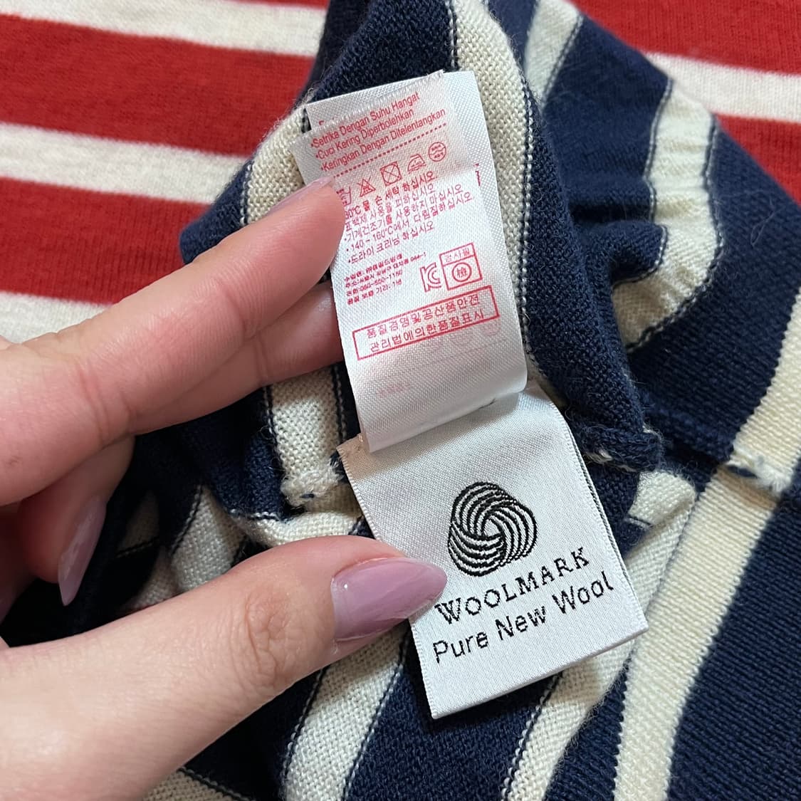 [정품] 라코스테 네이비오렌지 단가라 니트 [ 3 ] 상품이미지6