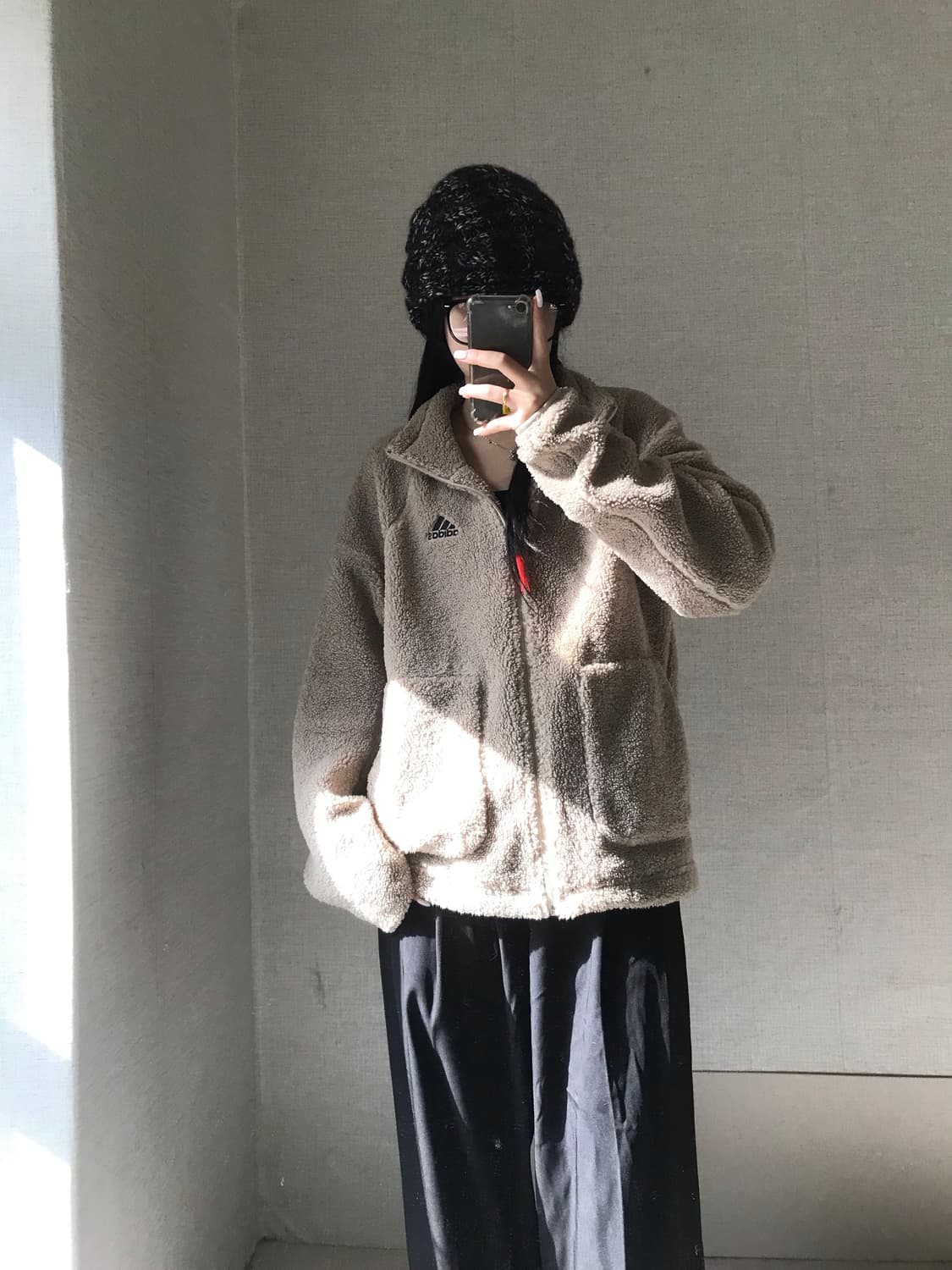 아디다스 베이지 후리스 상품이미지5