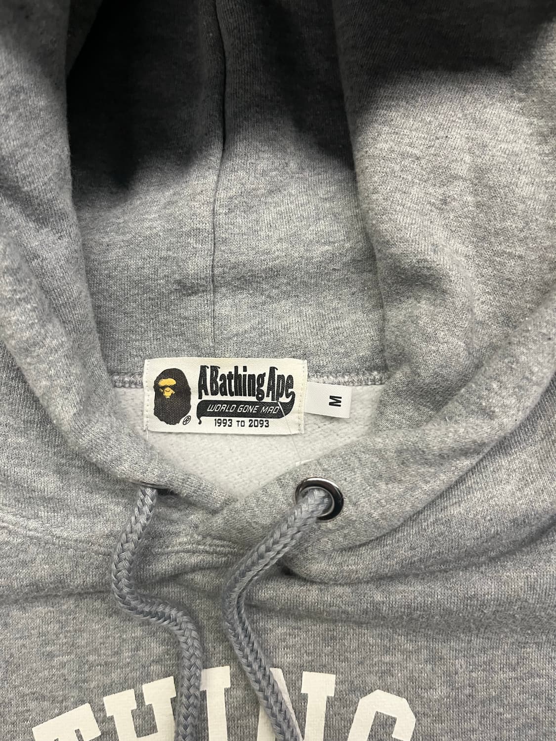 베이프 컬리지 기모 후드 그레이 M  상품이미지4