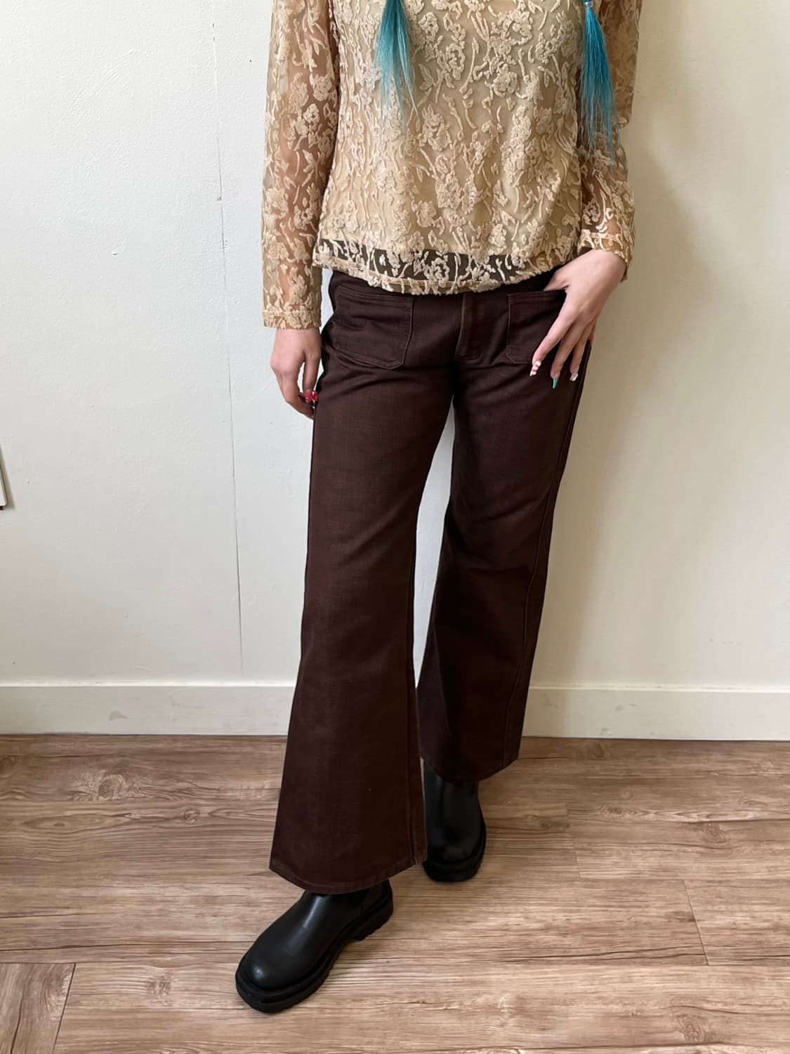 KATHARINE 아카이브 브라운 데님진 상품이미지4