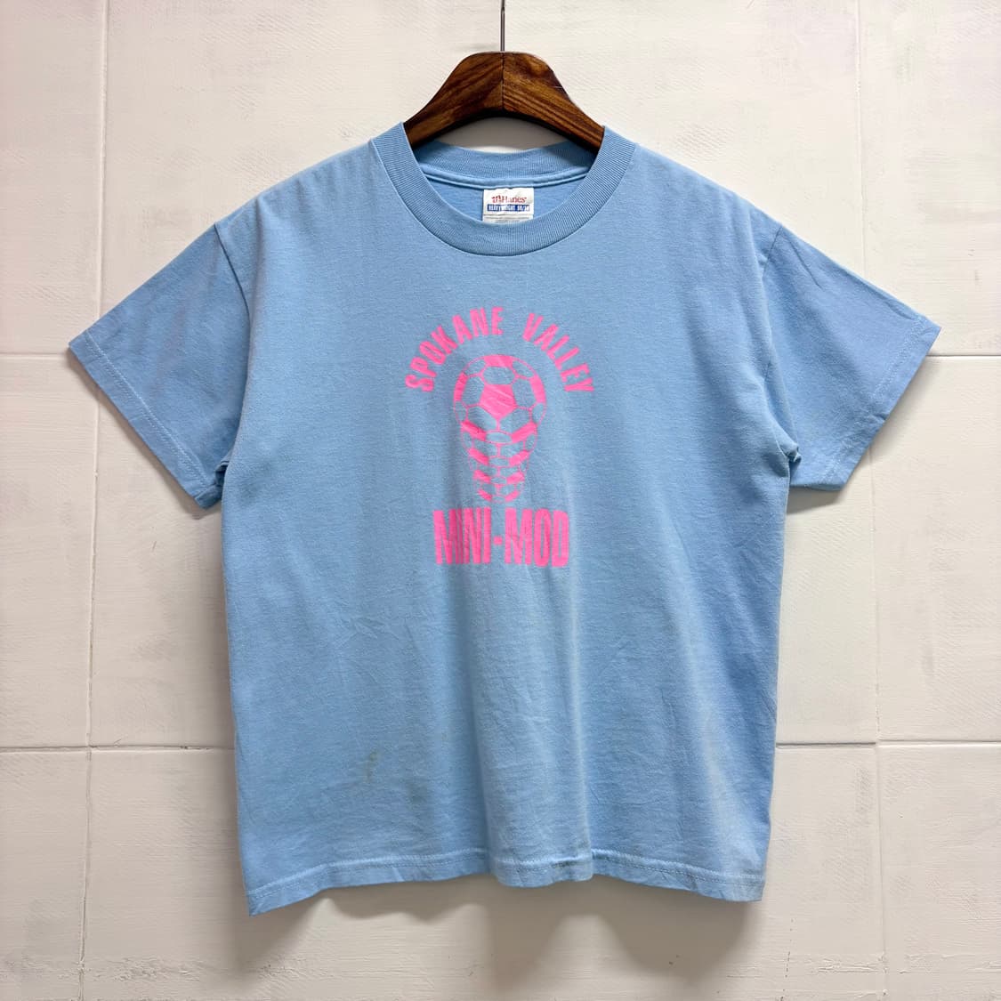 90s Hanes 헤인즈 하늘색 빈티지 반팔티 티셔츠 L 상품이미지1
