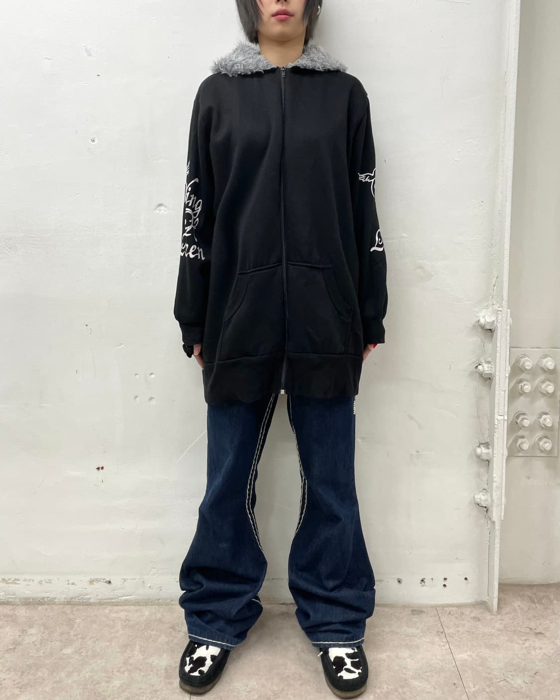 Gray Hood Fur Black Hood Zip-Up  상품이미지6