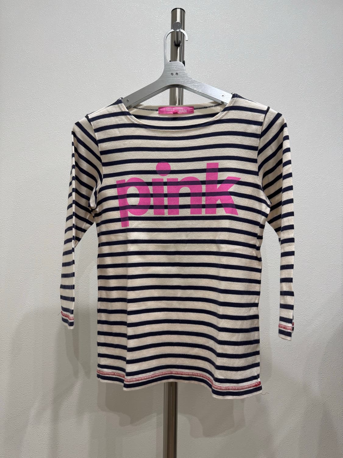 준야와타나베 12ss “pink" 스트라이프 7부 슬리브 상품이미지1