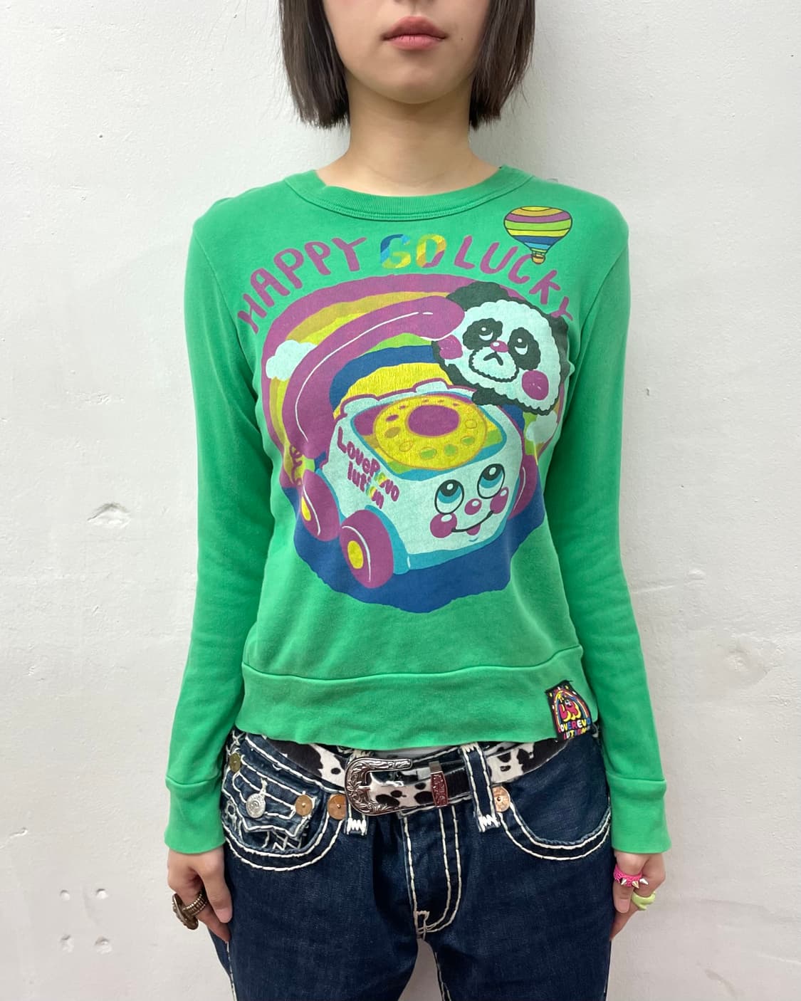 Love Revolution Panda Green Sweatshirt  상품이미지2