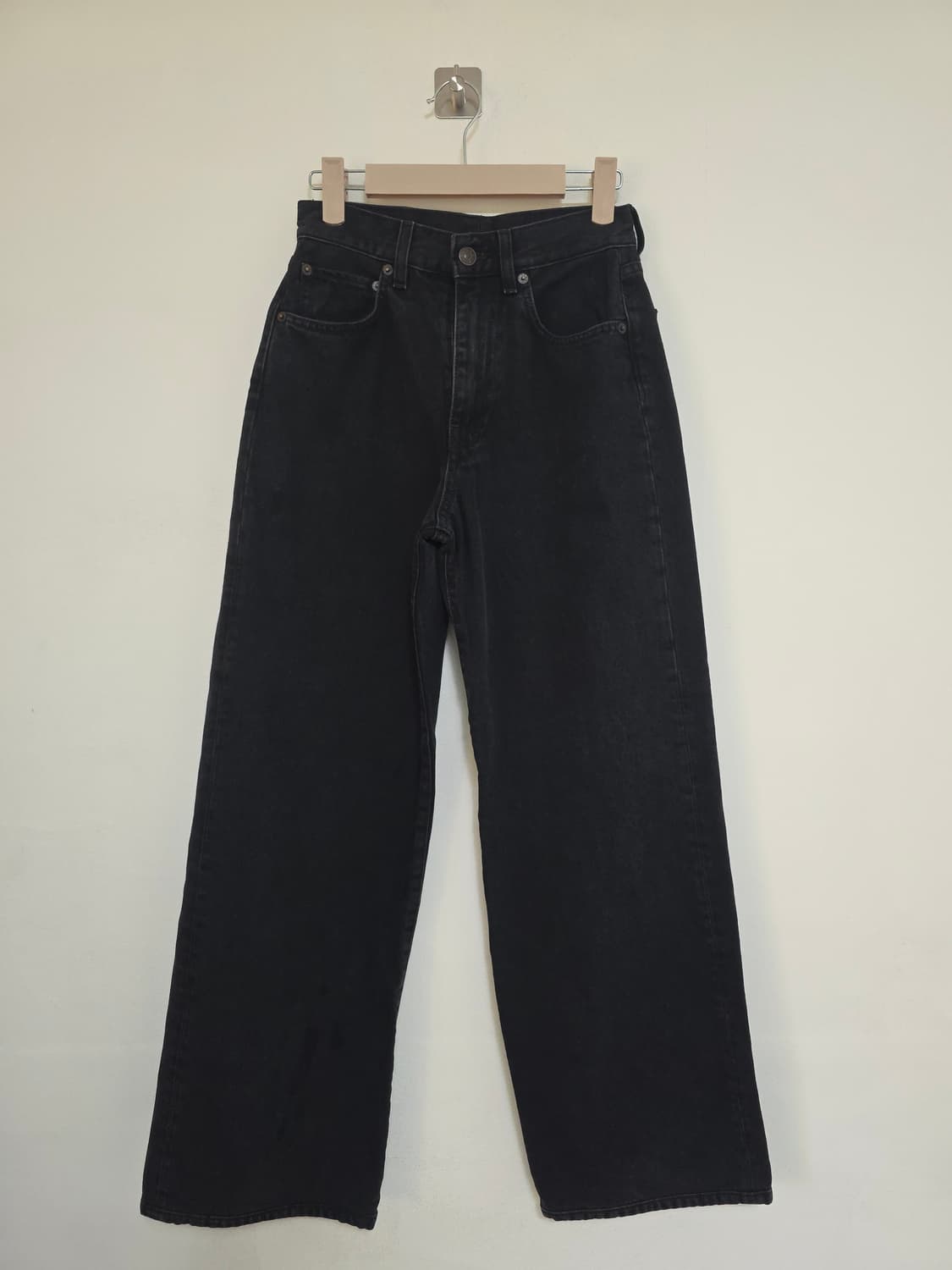 6397 블랙 와이드 데님 팬츠 24 (허리 24–25인치) 상품이미지1