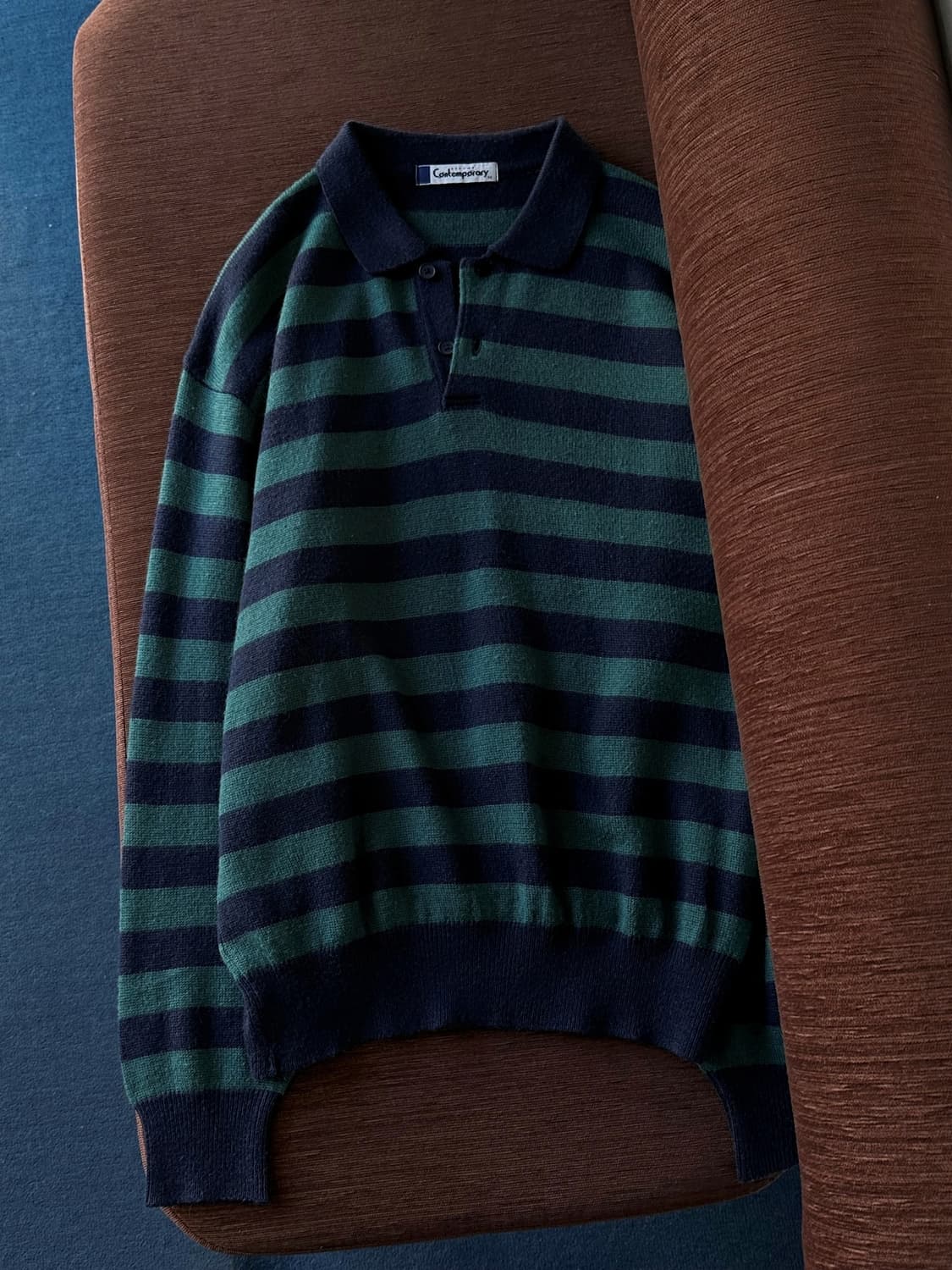 High gauge wool blend stripe polo knit 상품이미지5