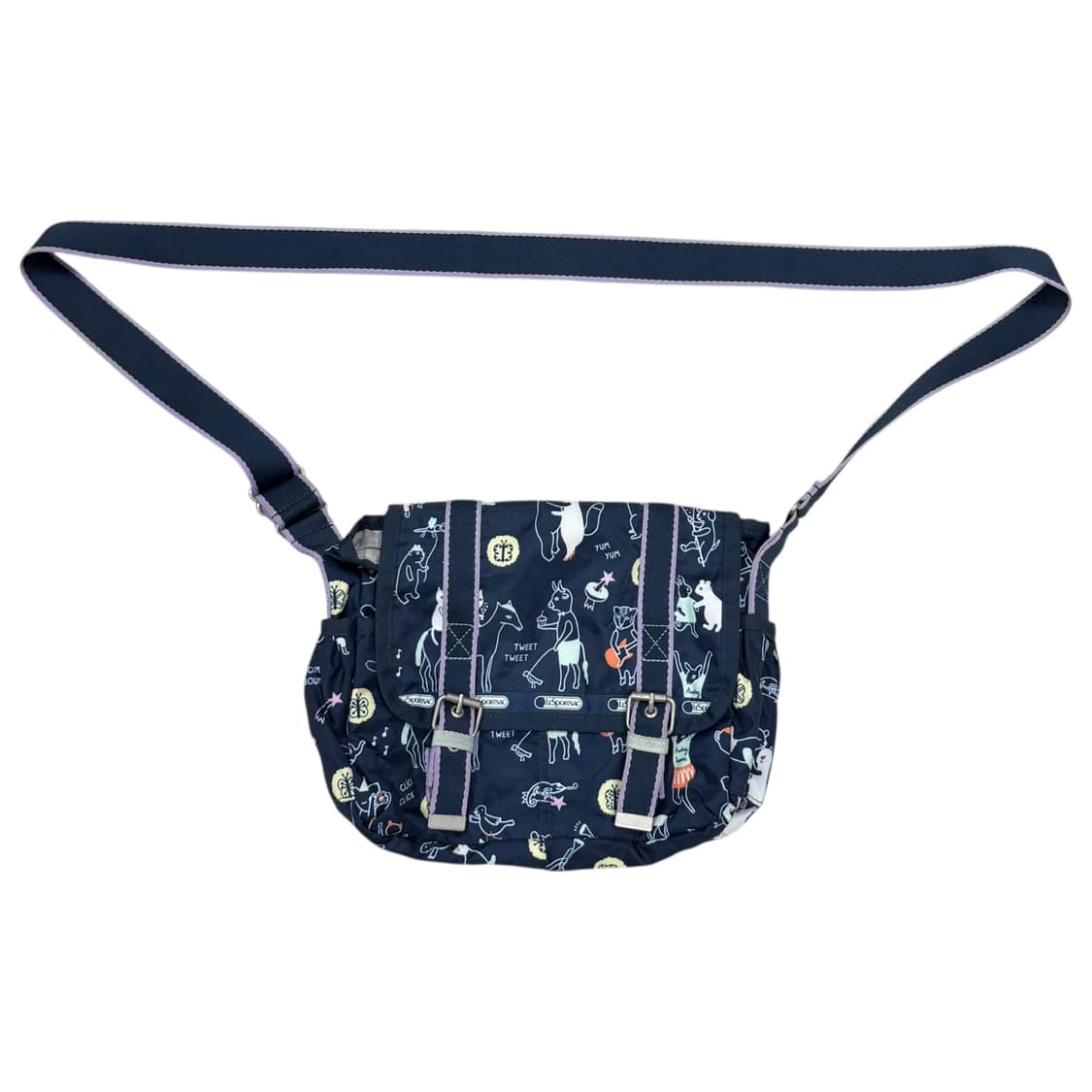 레스포삭 Y2K 동물패턴 포켓 복조리 백팩 크로스백 세트 상품이미지6