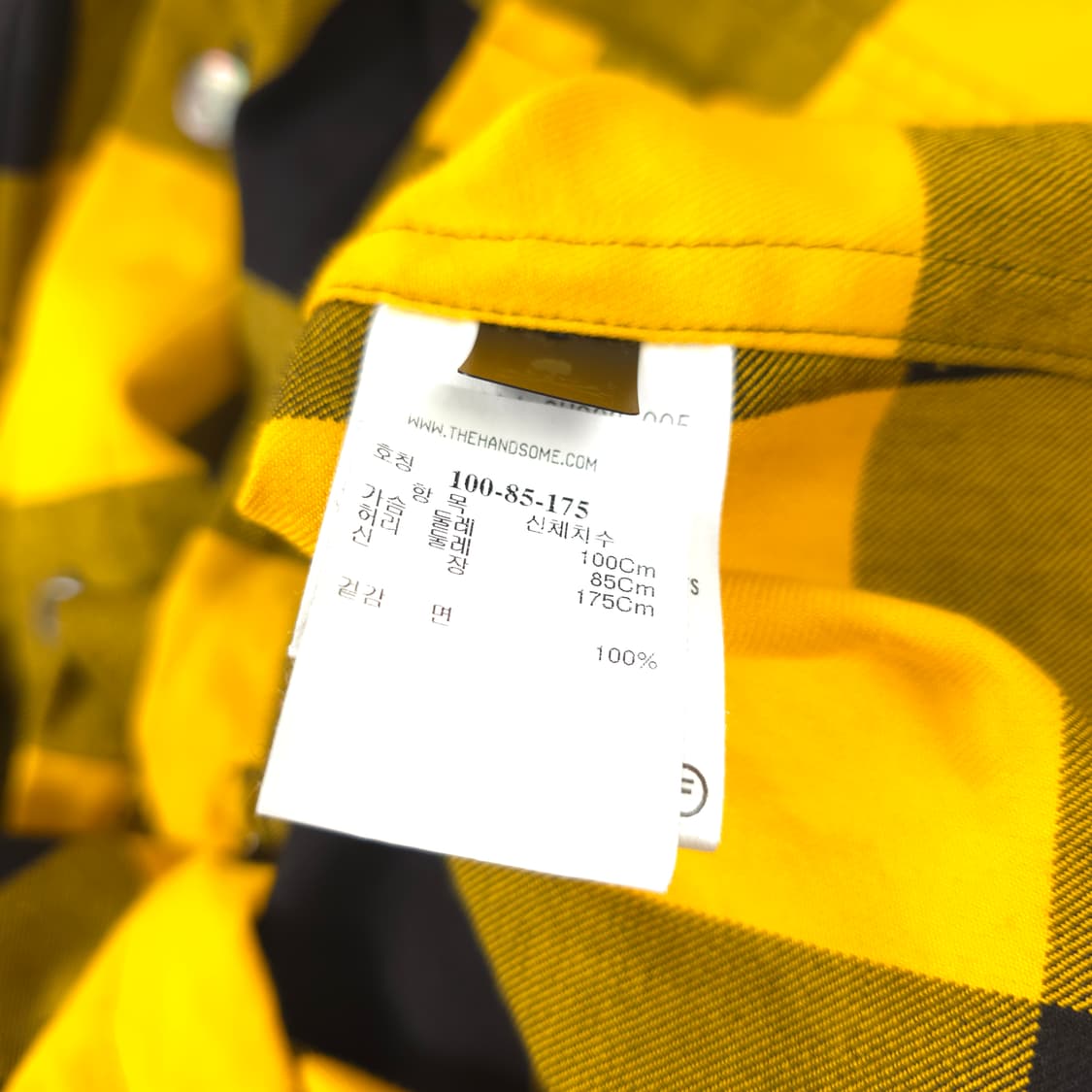 마스터마인드 월드 코튼 체크 후드자켓 옐로우-블랙 체크 (L) 상품이미지6