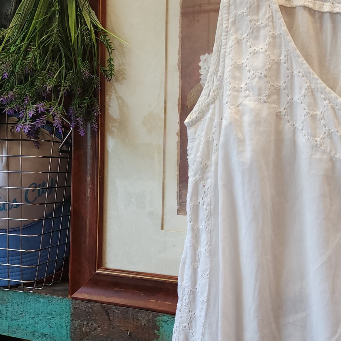 90s 빈티지 블라우스 화이트 프첸치 레이스 원피스 모리걸 42 상품이미지6