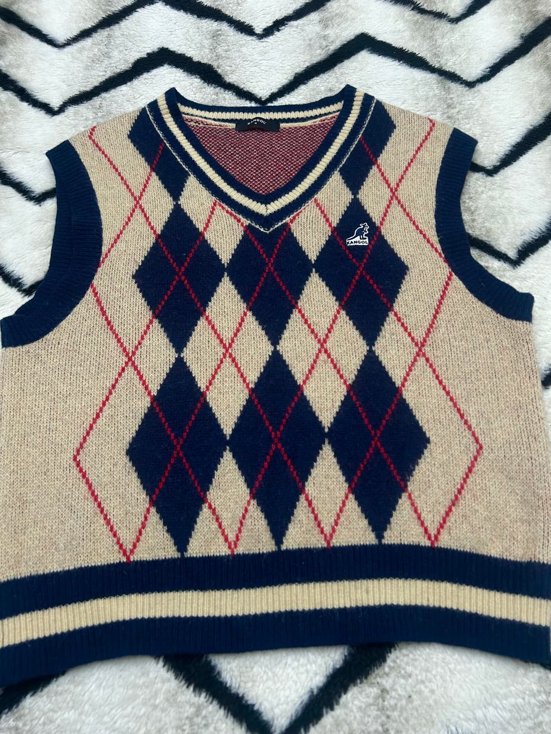 [M]캉골 아가일패턴 니트 베스트 상품이미지2