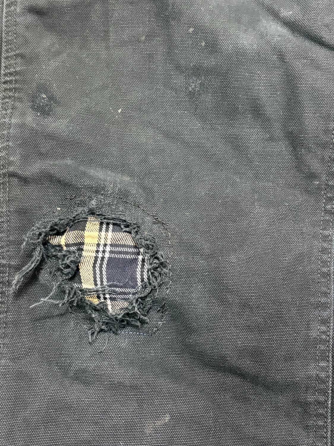 빈티지 칼하트 더블니 플란넬 라인드 블랙 상품이미지6