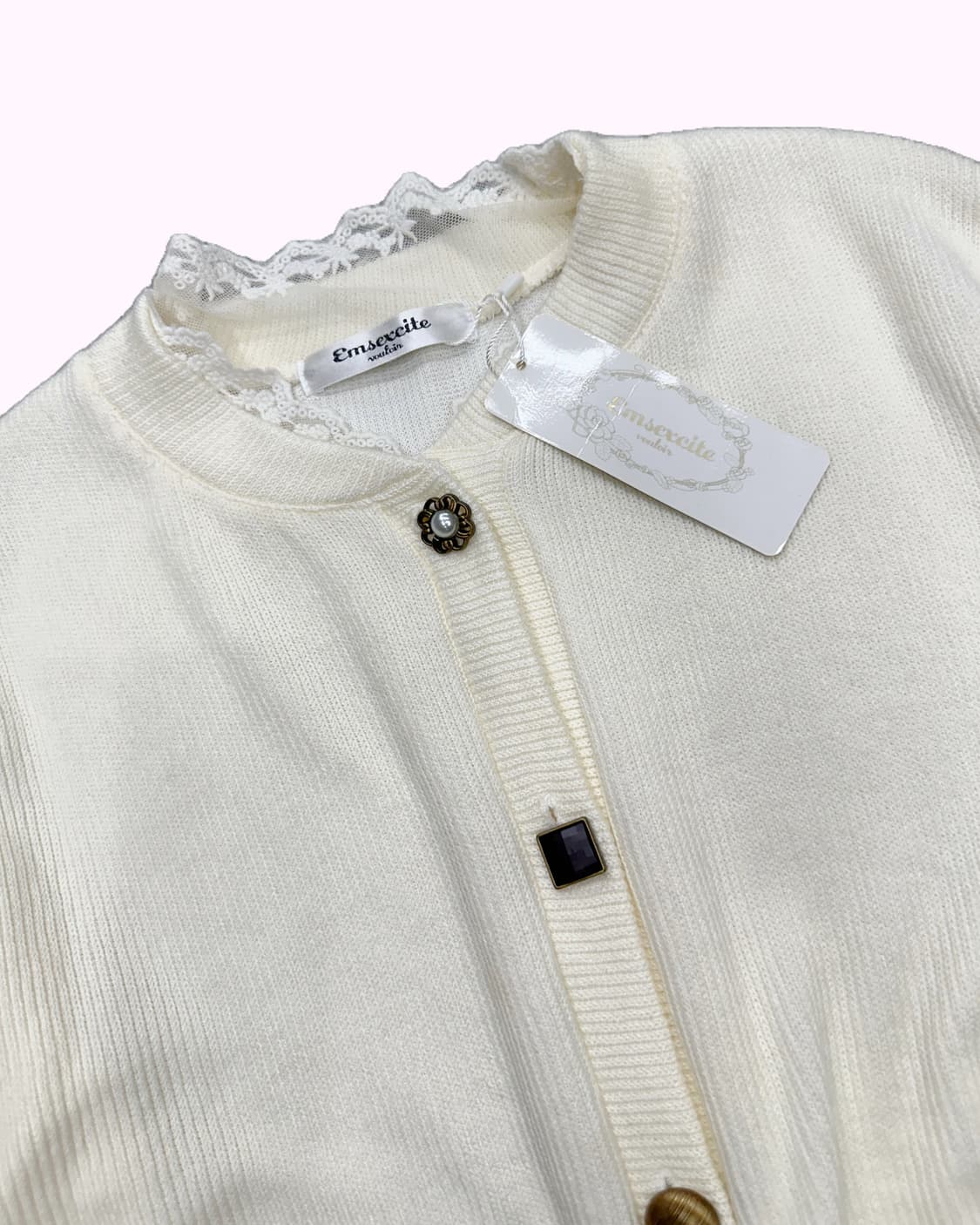 EMSEXCITE lace detail crop cardigan 상품이미지3