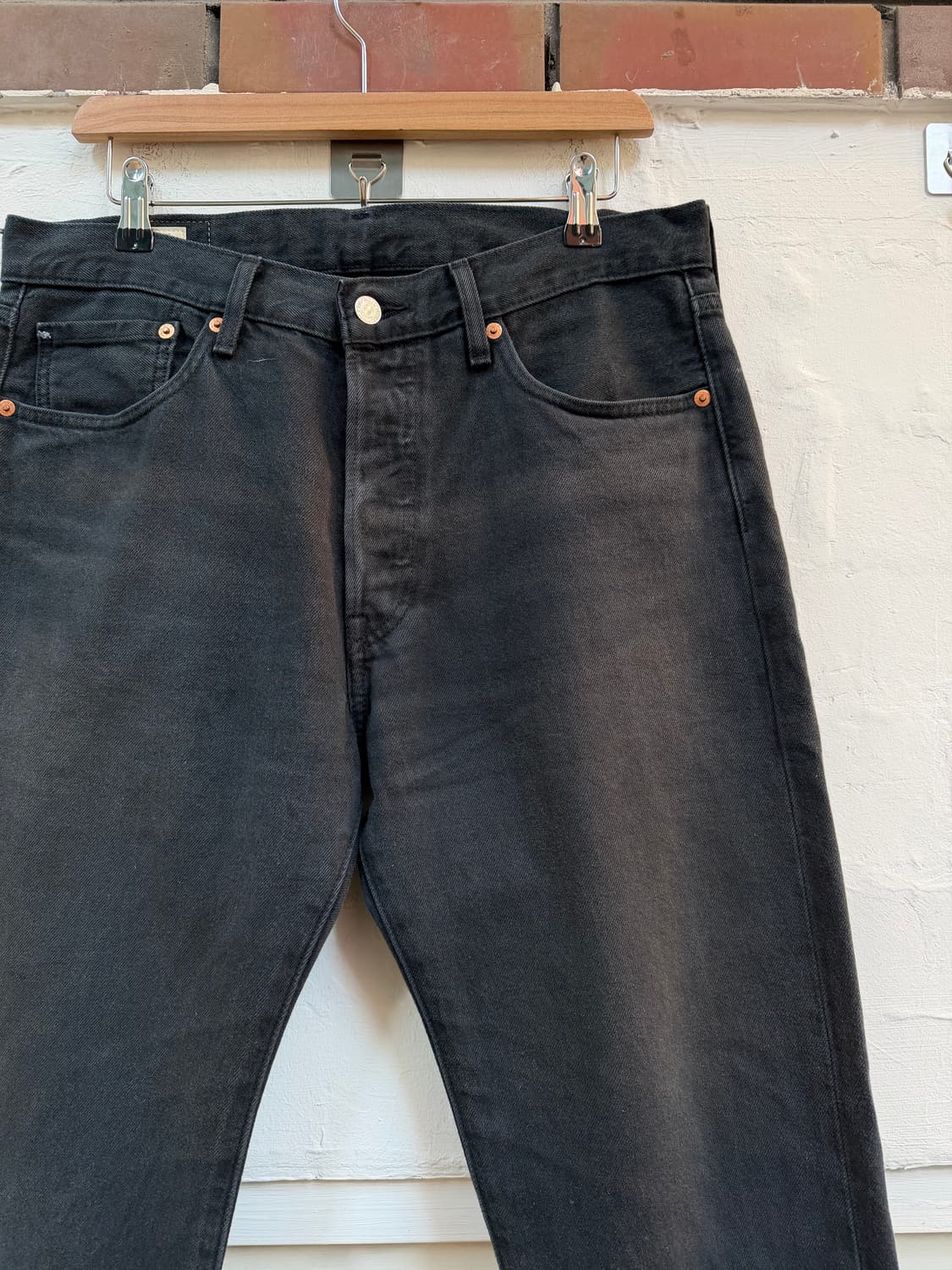 Levis 501 리바이스 흑청 블랙 데님 진 33x32 상품이미지2