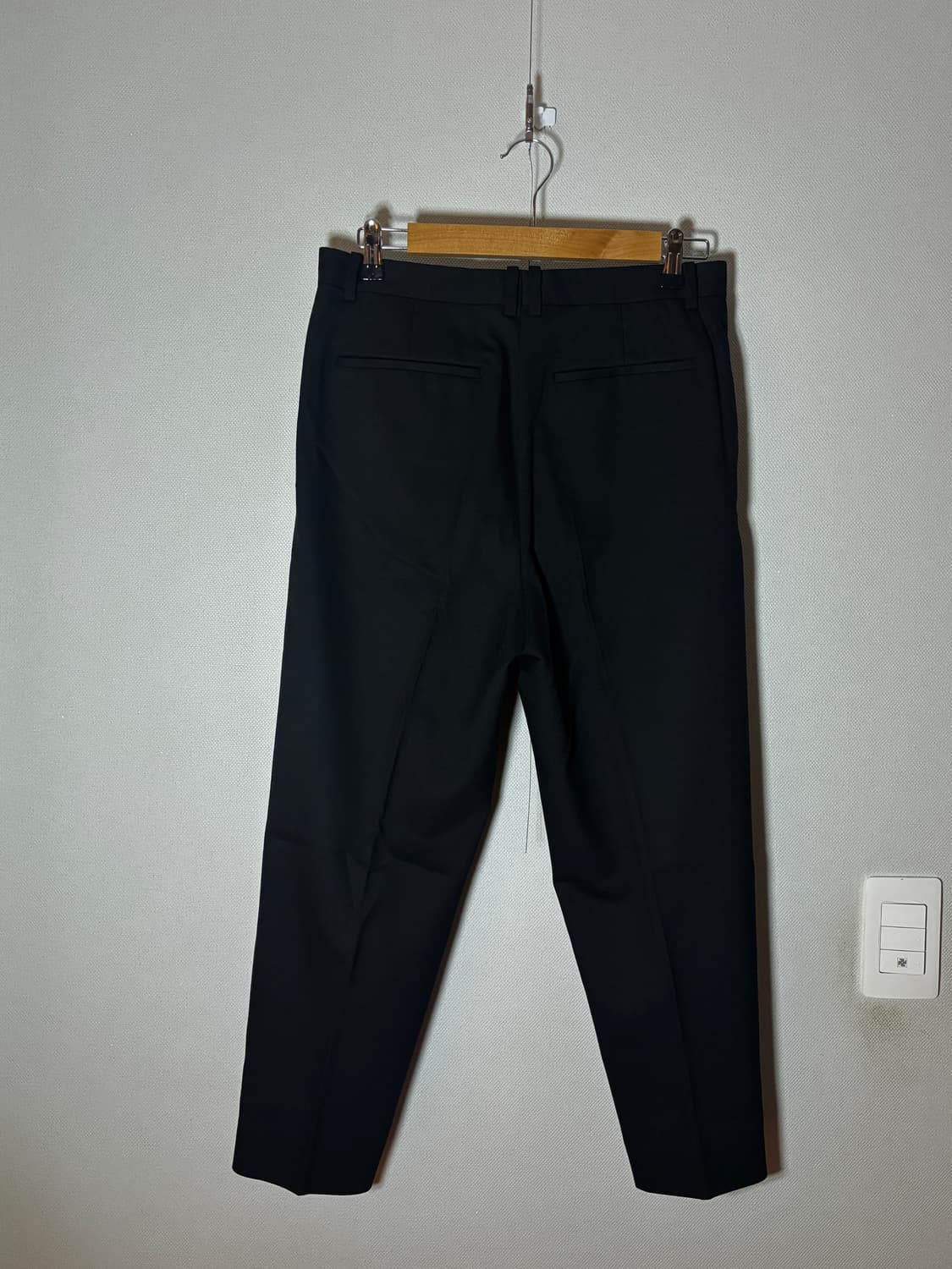 택포/S급) 쿠어 울 블렌드 크롭 슬랙스 팬츠 블랙 상품이미지4