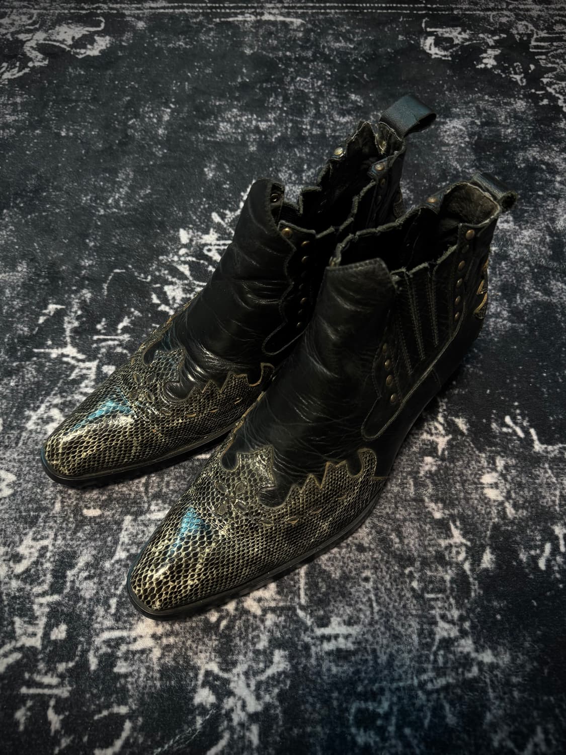 00s Mode Snake Skin Stud Boots 상품이미지2