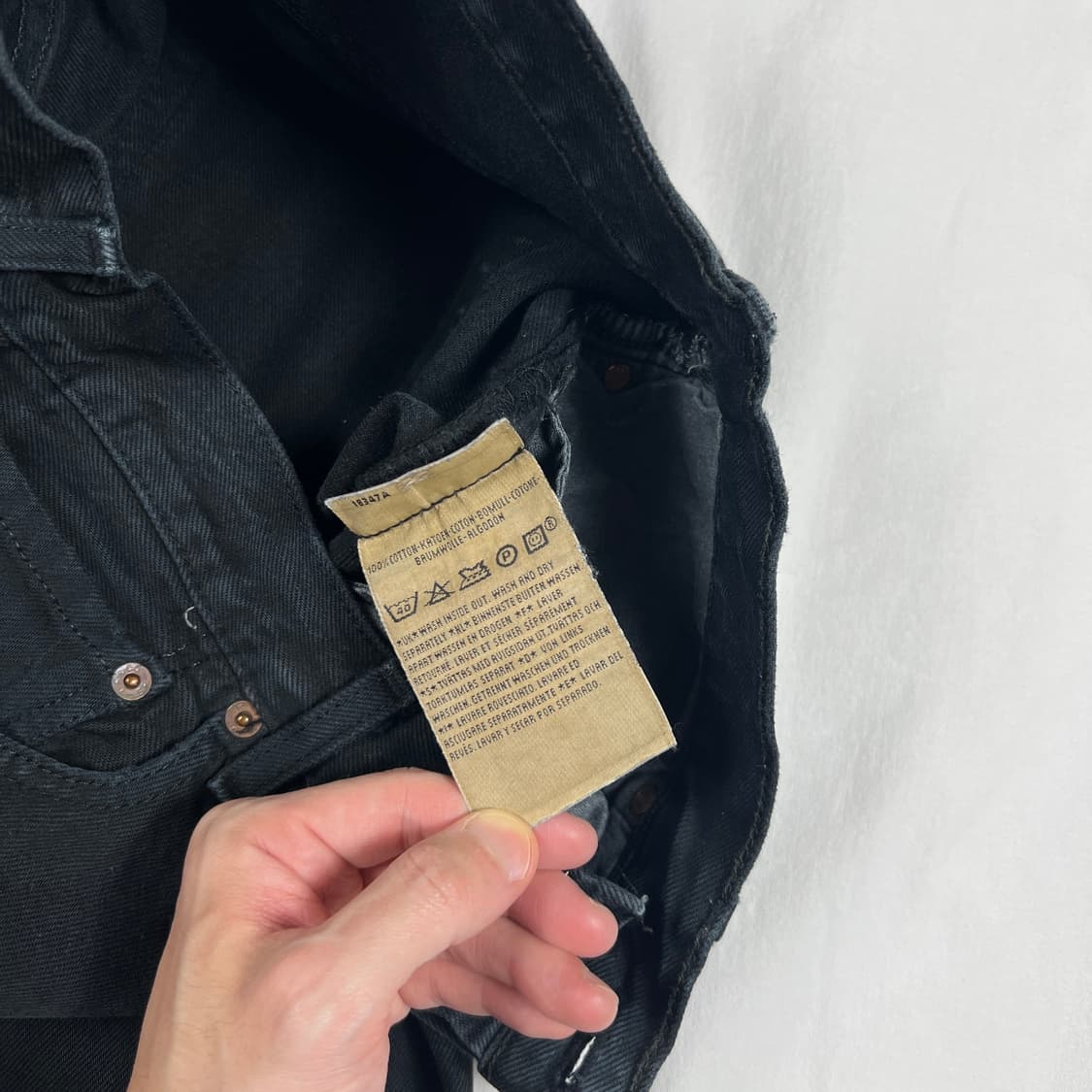 90’s 리바이스 levis europe 501 블랙데님팬츠 바지 상품이미지9