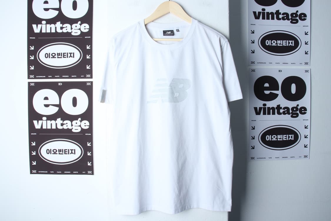 (XL-2XL) 뉴발란스 반팔 티셔츠 빅로고 기능성 화이트-H32963 상품이미지2