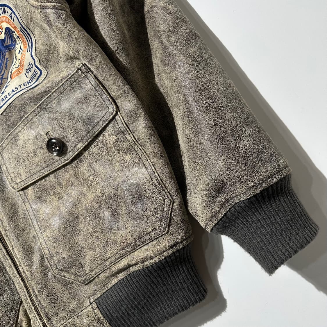 쇼트 G-1 레더 플라이트 봄버 자켓 상품이미지8