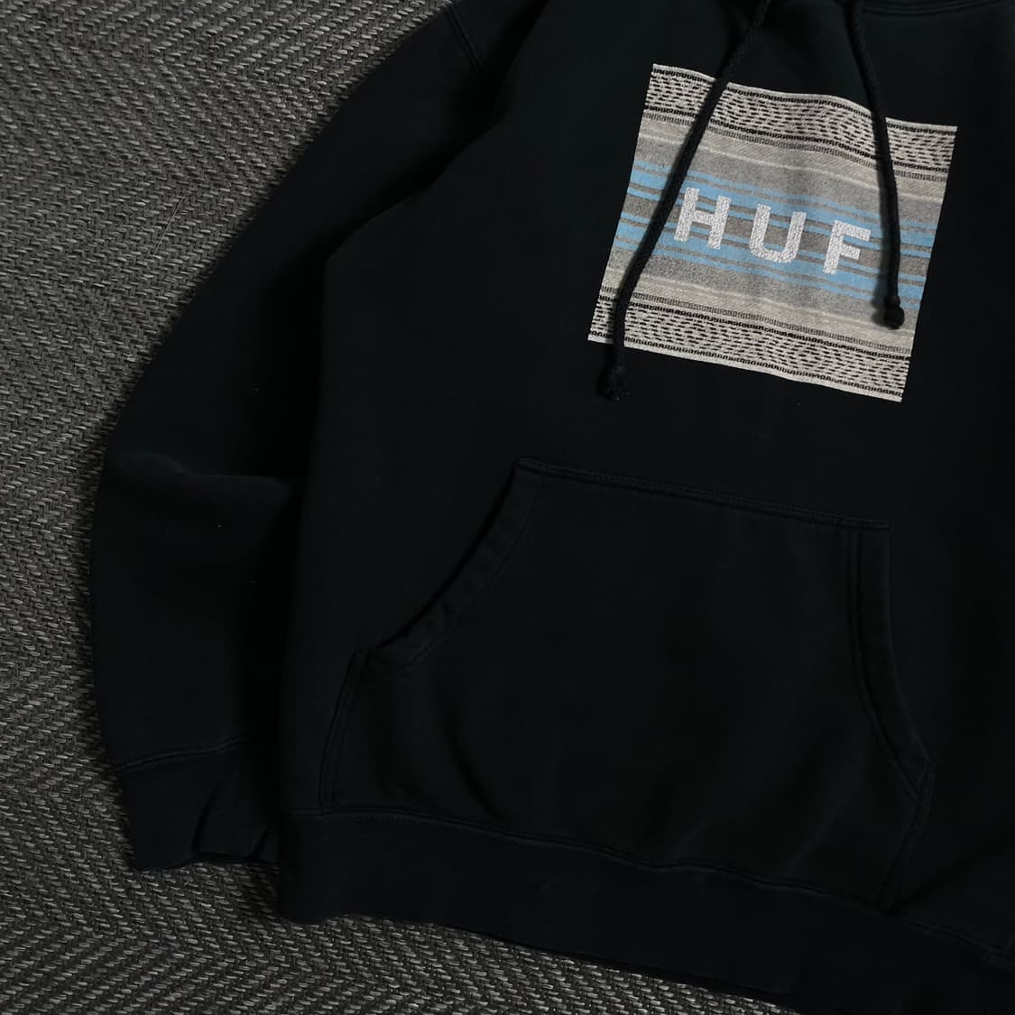 HUF 빅로고 박시핏 블랙 후드 티셔츠 y 4269 상품이미지4