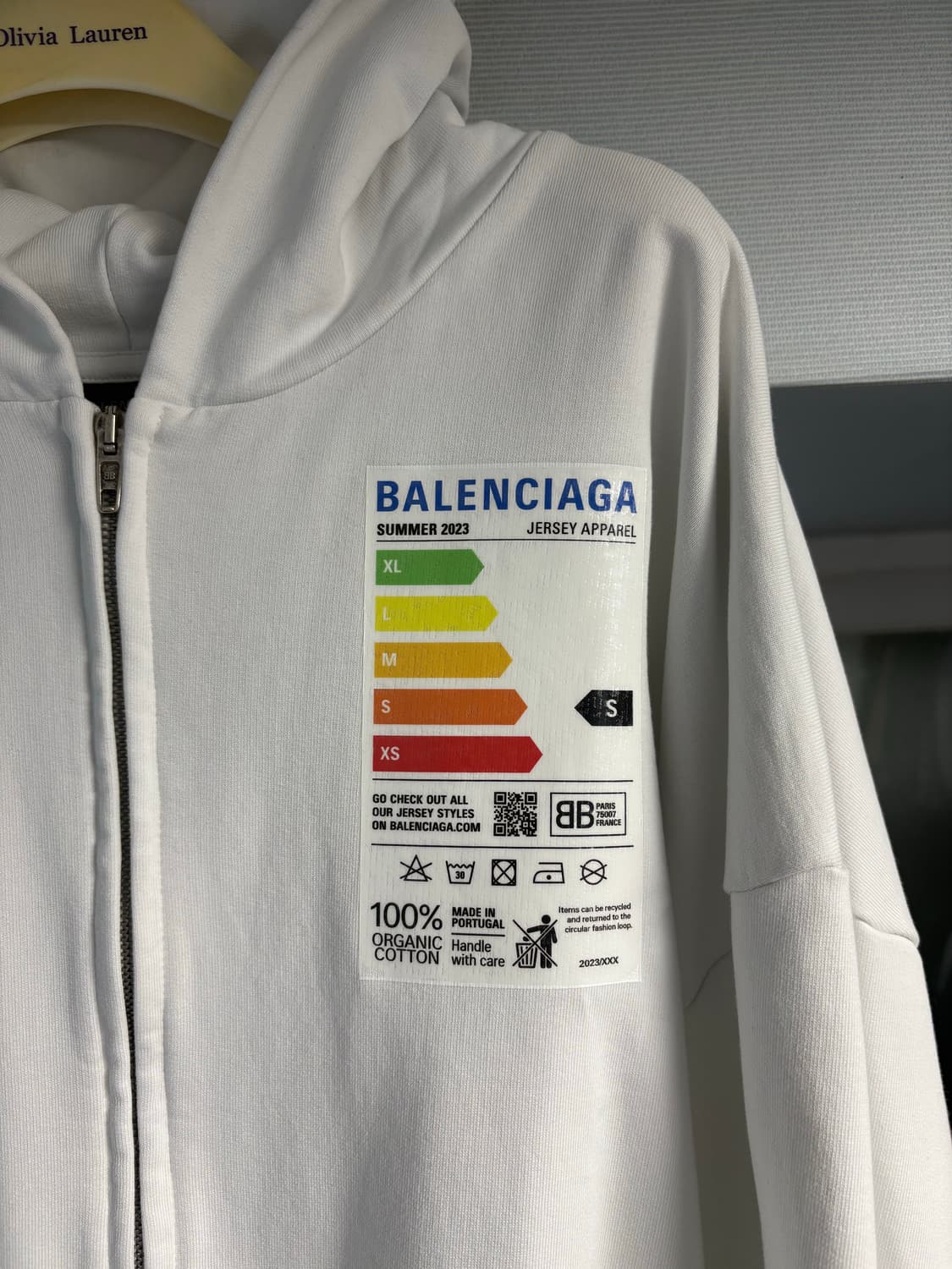 발렌시아가 에너지 레벨 화이트 후드집업 스몰핏 M 상품이미지2