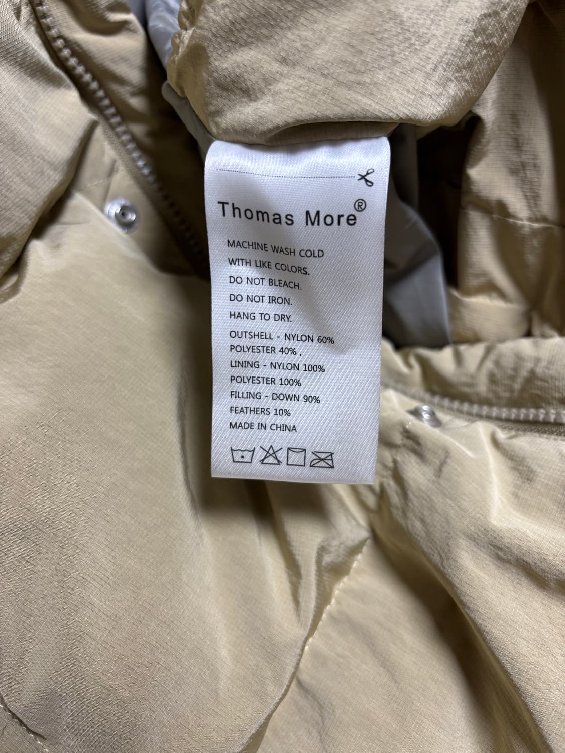 토마스모어 Thomas More 베이지 다운 패딩 점퍼 상품이미지4