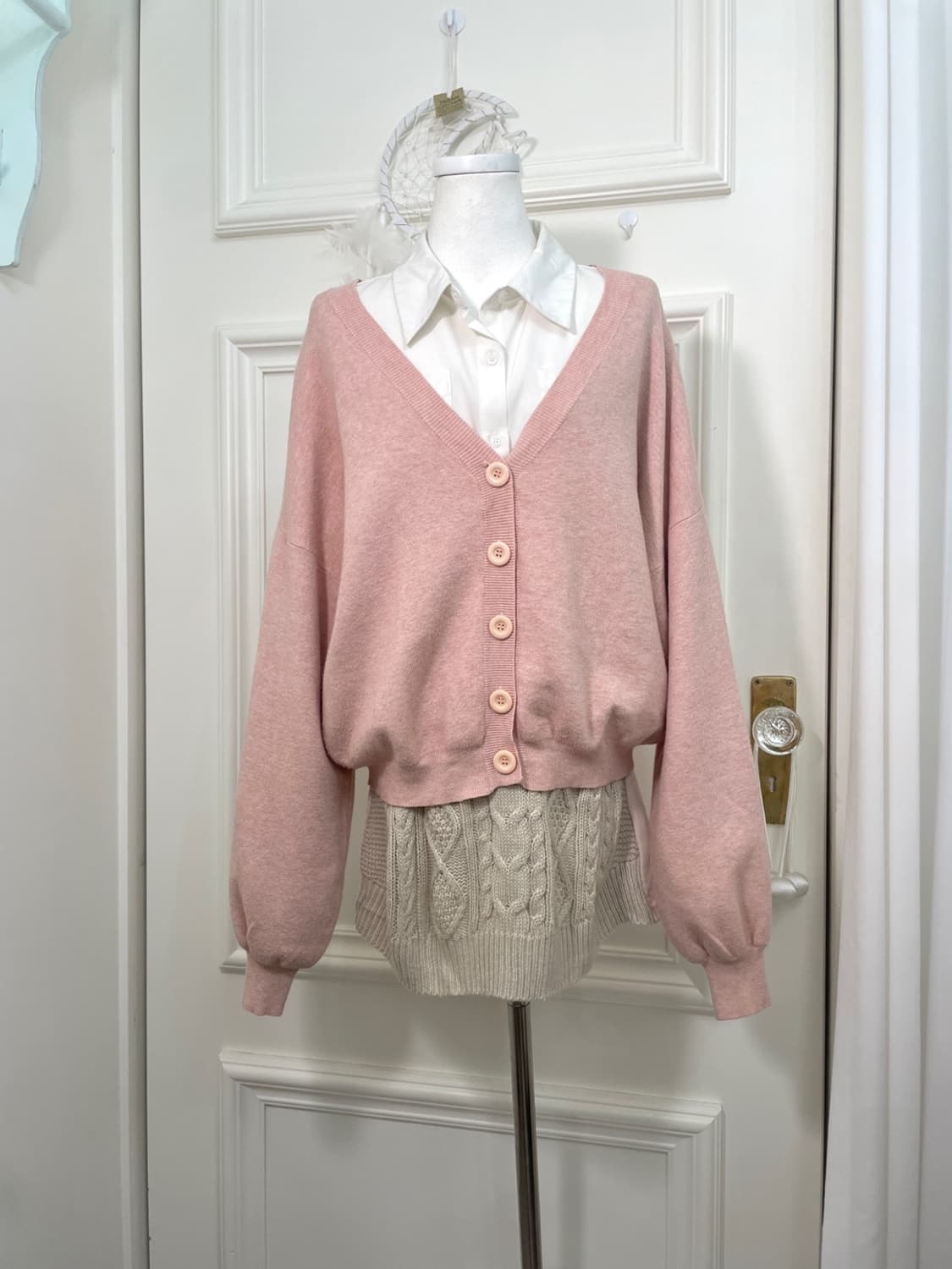 pink ivory twist knit mini skirt(size-M) 상품이미지5