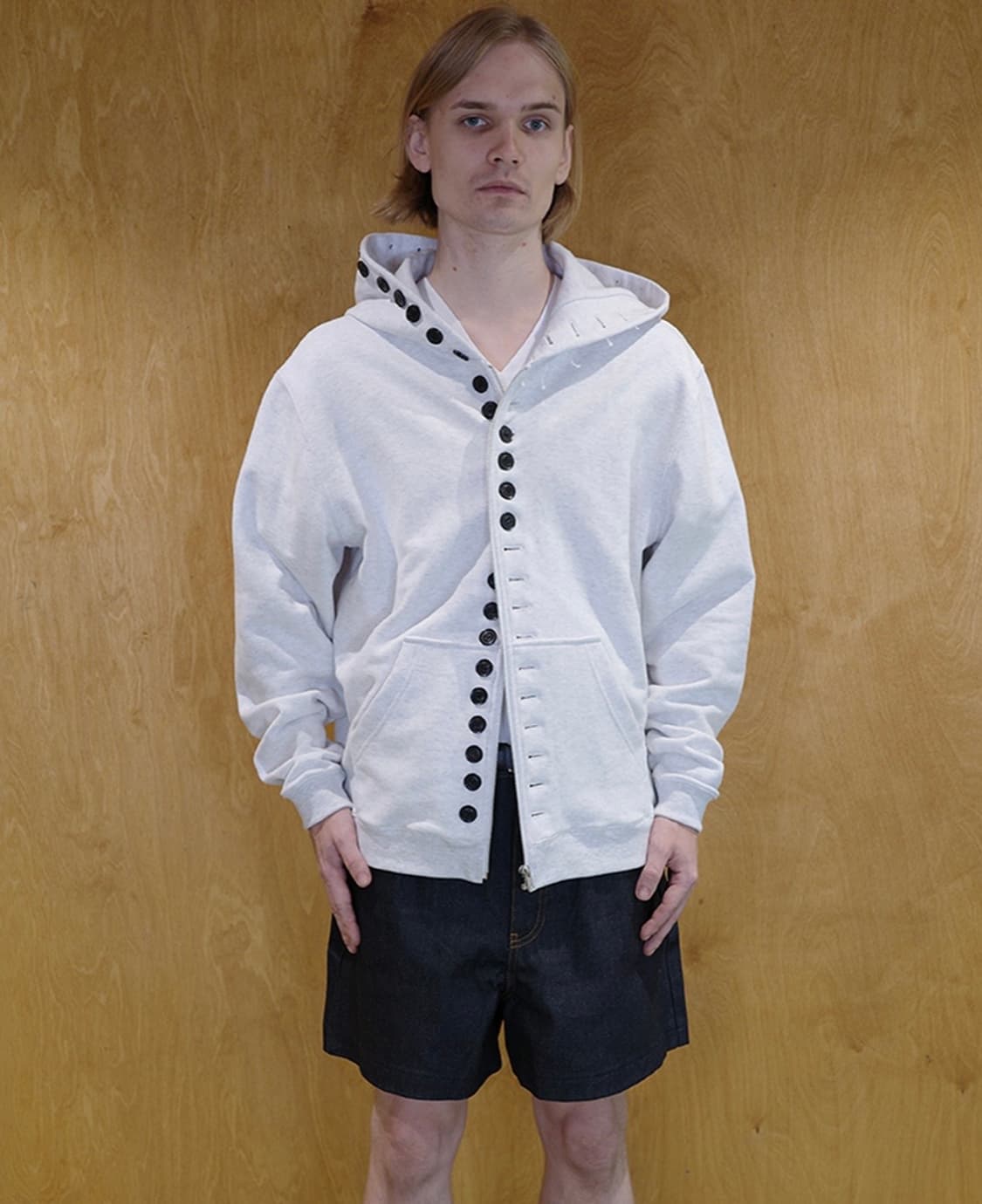 더즌매러 full button hoodie 풀 버튼 후드집업  상품이미지1