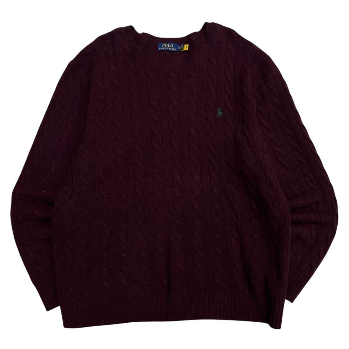 폴로 랄프로렌 딥그린포니 버건디 꽈배기 울 니트 XXL 상품이미지2
